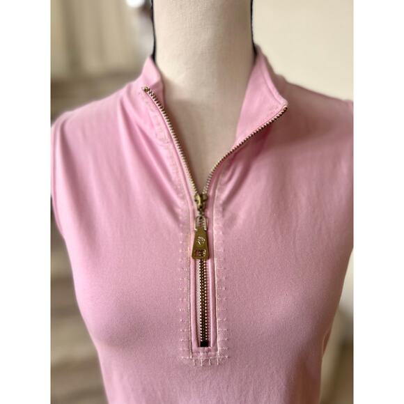 Spartina 449 Light Pink Sleeveless Quarter Zip Tennis Dress - Picture 3 of 8